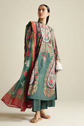 Zara Shahjahan Sol-9A from COCO Prints '25 Drop – Four features a graceful printed lawn shirt paired with a chiffon dupatta and dyed trousers, bringing style and comfort together.